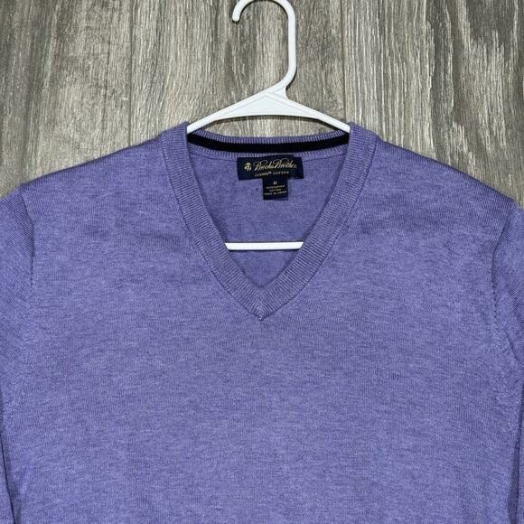 Brooks Brothers Other - Mens Brooks Brothers V Neck 100% Supima Cotton Pullover Sweater Purple Size M